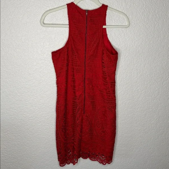 Lovers + Friends Caspian Red Lace Shift Dress Revolve XS Date Party Coquette - Picture 7 of 7